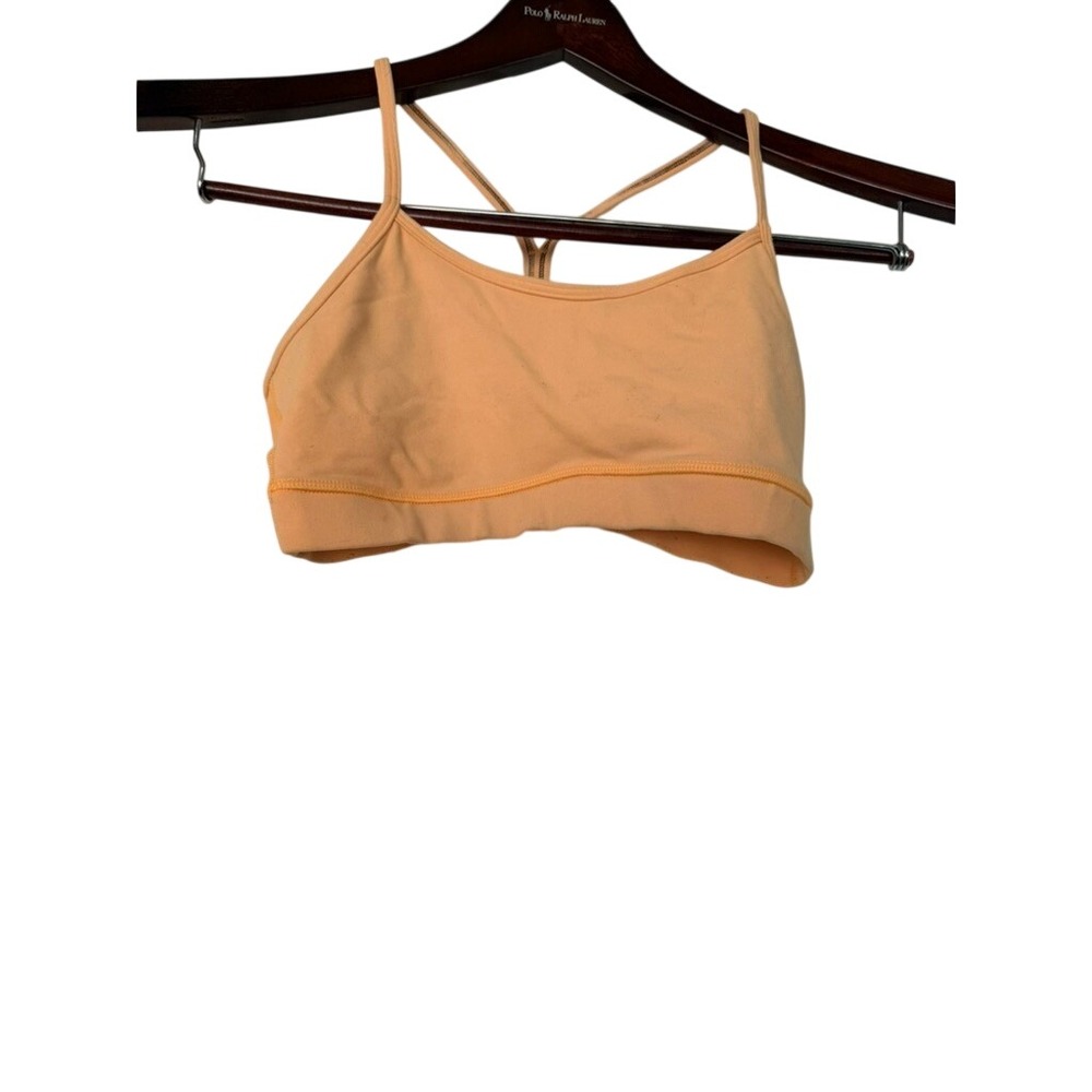 Lululemon Flow Y Bra Size 6 Apricot Orange Yoga Sports Bra Racerback Mesh Back